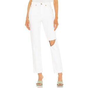 RE/DONE Jeans Womens 26 (Actual‎ 26x29) Originals 70s Straight White With Rips